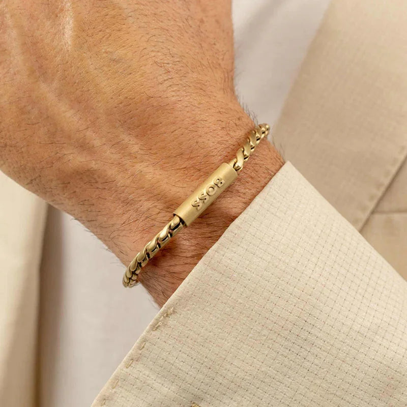 Hugo Boss Jewellery Men's Doran Bracelet in Gold-Plated Steel 1580696