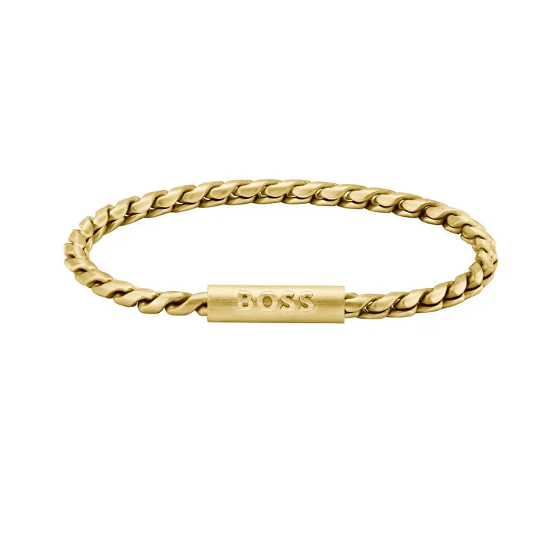 Hugo Boss Jewellery Men's Doran Bracelet in Gold-Plated Steel 1580696