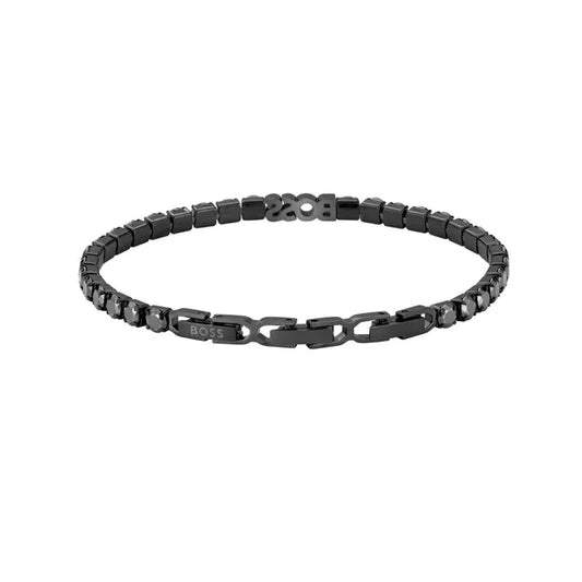 Hugo Boss Jewellery Men's Black Steel Tennis Bracelet 1580708