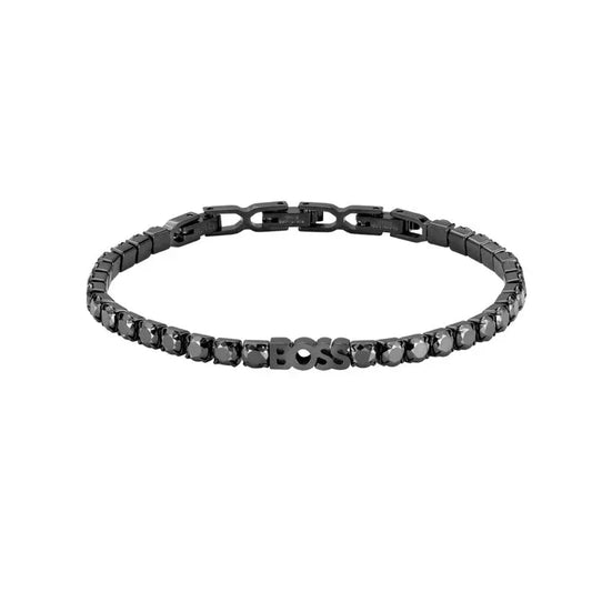 Hugo Boss Jewellery Men's Black Steel Tennis Bracelet 1580708