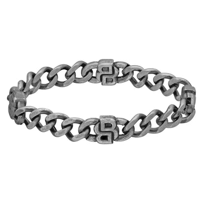 Hugo Boss Jewellery Men's Double B Black Stainless Steel Link Bracelet 1580742M