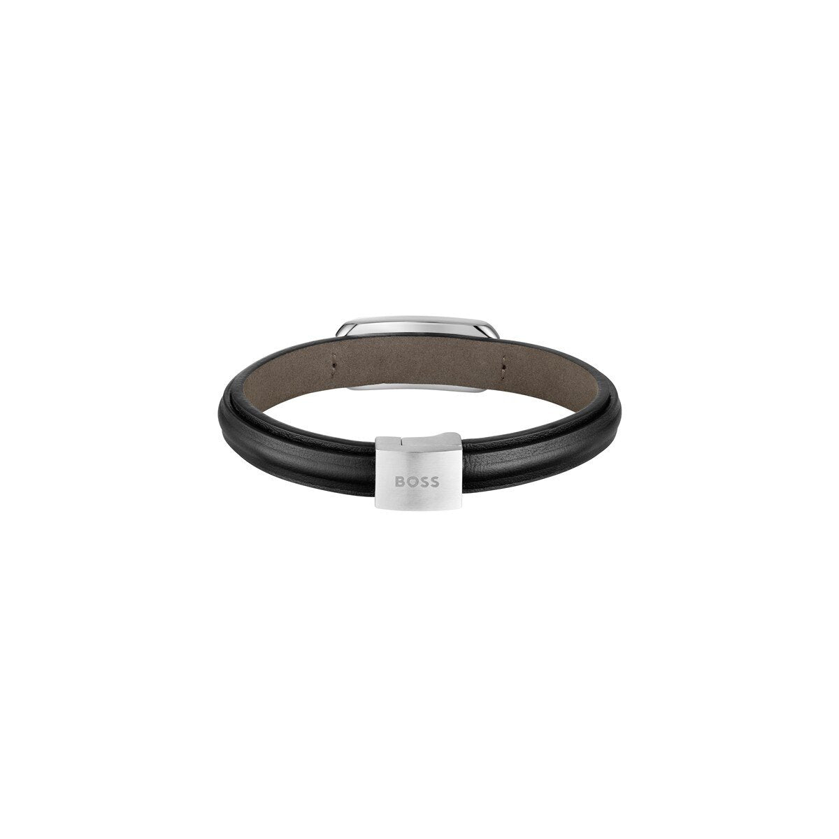 Hugo Boss Jewellery Men's Kode Collection Bracelet With Black Leather