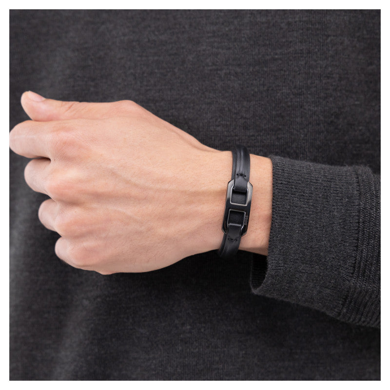 Hugo Boss Jewellery Men's Kode Collection Bracelet With Black Stainless Steel Link
