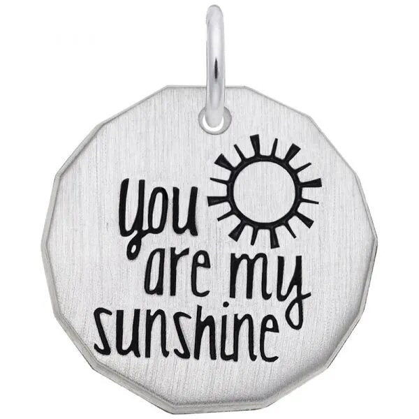 You Are My Sunshine Tag Sterling Silver Charm