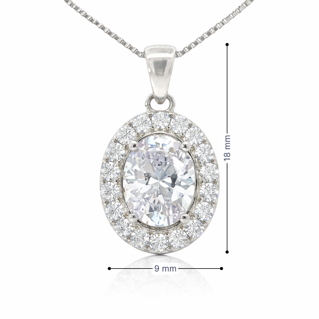 April Birthstone Color CZ Pendant in Sterling Silver