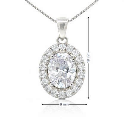 April Birthstone Color CZ Pendant in Sterling Silver