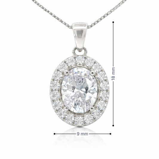 April Birthstone Color CZ Pendant in Sterling Silver