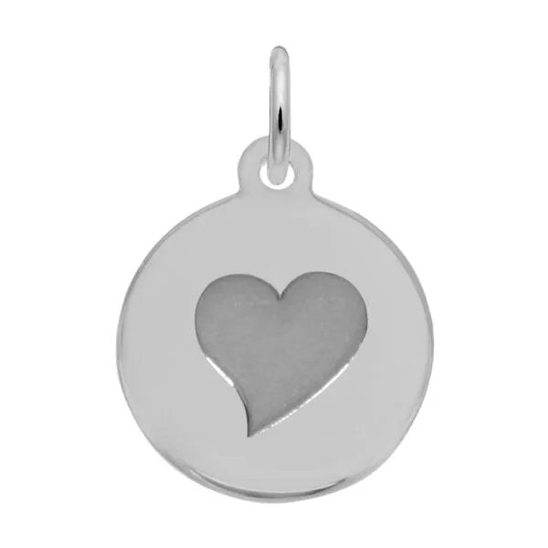 Sterling Silver Initial Disc Charm-Heart