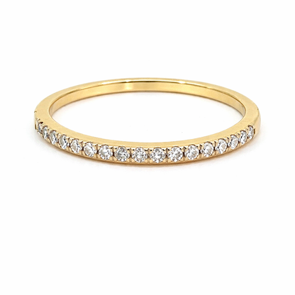 14K Yellow Gold 0.15TDW Lab Grown Half Eternity Diamond Band