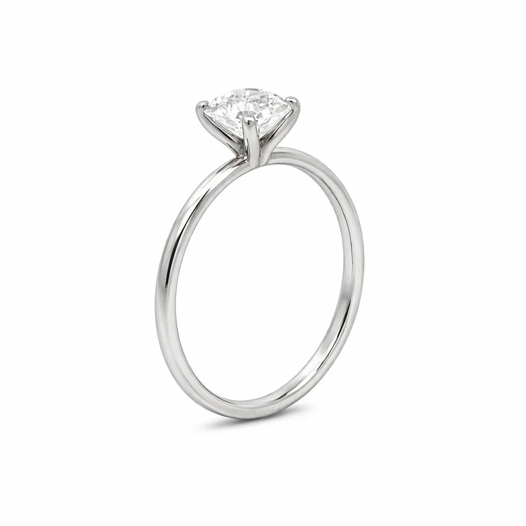 2.00 Carat Round Lab Grown Diamond Solitaire Ring in 14K White Gold