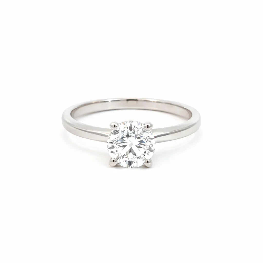 2.00 Carat Round Lab Grown Diamond Solitaire Ring in 14K White Gold