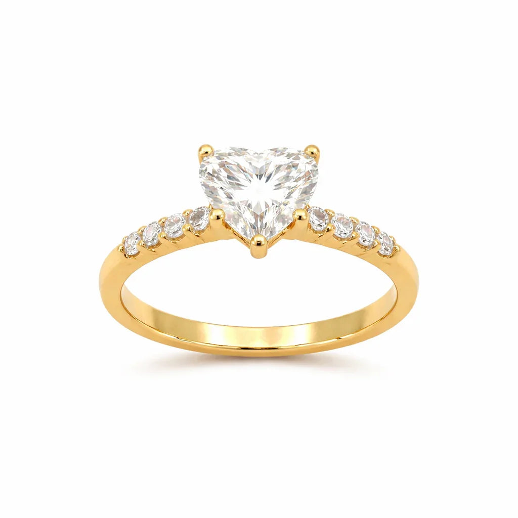 14K Yellow Gold 2.28 TDW Lab Grown Diamond Heart Engagement Ring