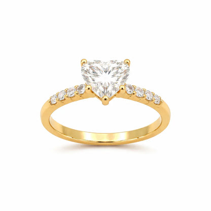 14K Yellow Gold 2.28 TDW Lab Grown Diamond Heart Engagement Ring