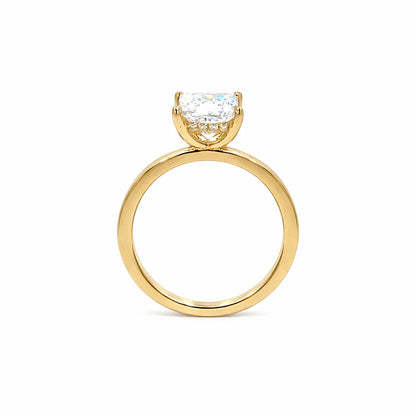 2.27 TDW Lab Grown Diamond 14K Yellow Gold Princess Solitaire Ring with Hidden Halo