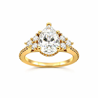 3.10 TDW Pear Lab Grown Diamond Engagement Ring