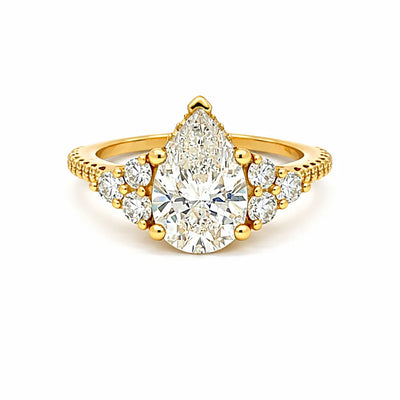 3.10 TDW Pear Lab Grown Diamond Engagement Ring