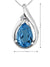 10K White Gold Blue Topaz And Diamond Pendant 20000