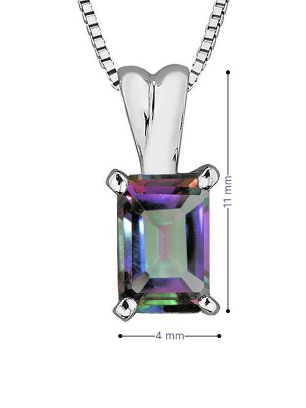 10K White Gold 64 Mystic Topaz Pendant