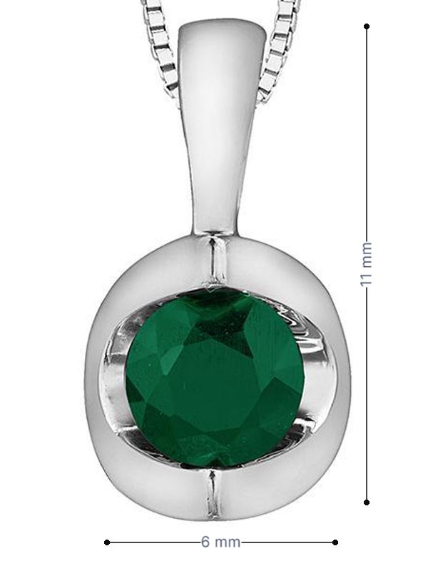 10K White Gold Emerald Pendant