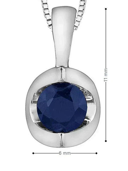 10K White Gold Sapphire Pendant