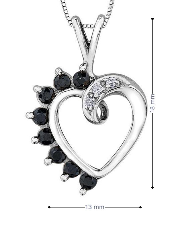 10KW Sapphire &amp; Diamond Heart pendant