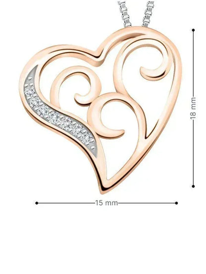 10K Rose Gold 0.015TDW Diamond Heart Pendant