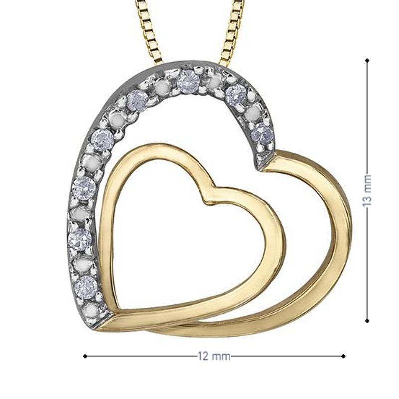 10K Two Tone 0.05TDW Diamond Pendant