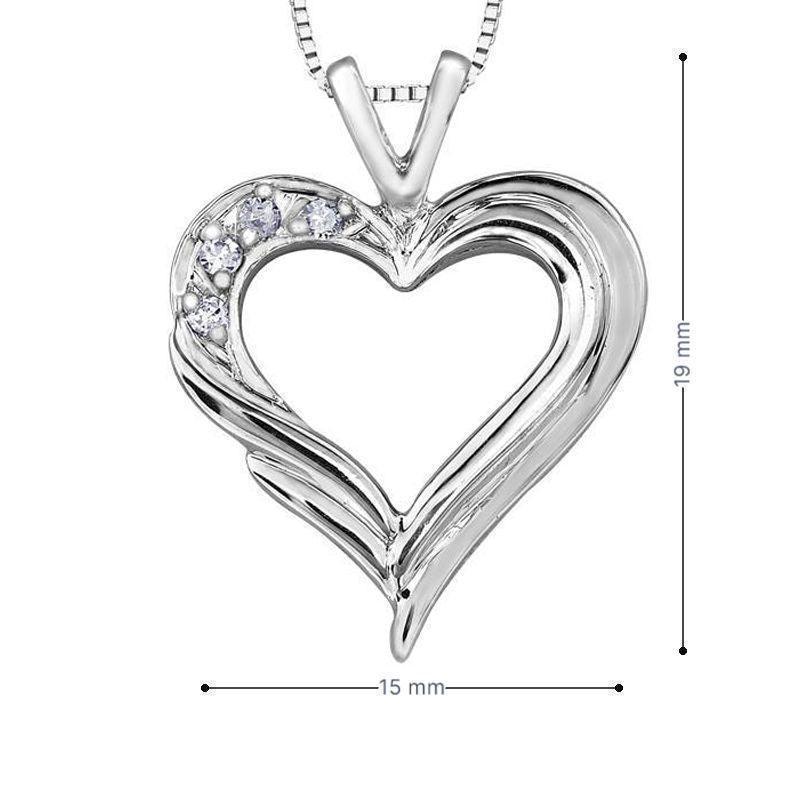 10K White Gold 0.04TDW Diamond Heart Pendant
