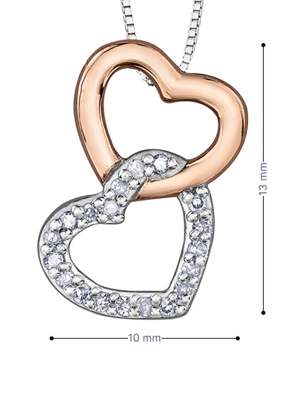 10k Rose Gold 0.06TDW Diamond Heart Pendant