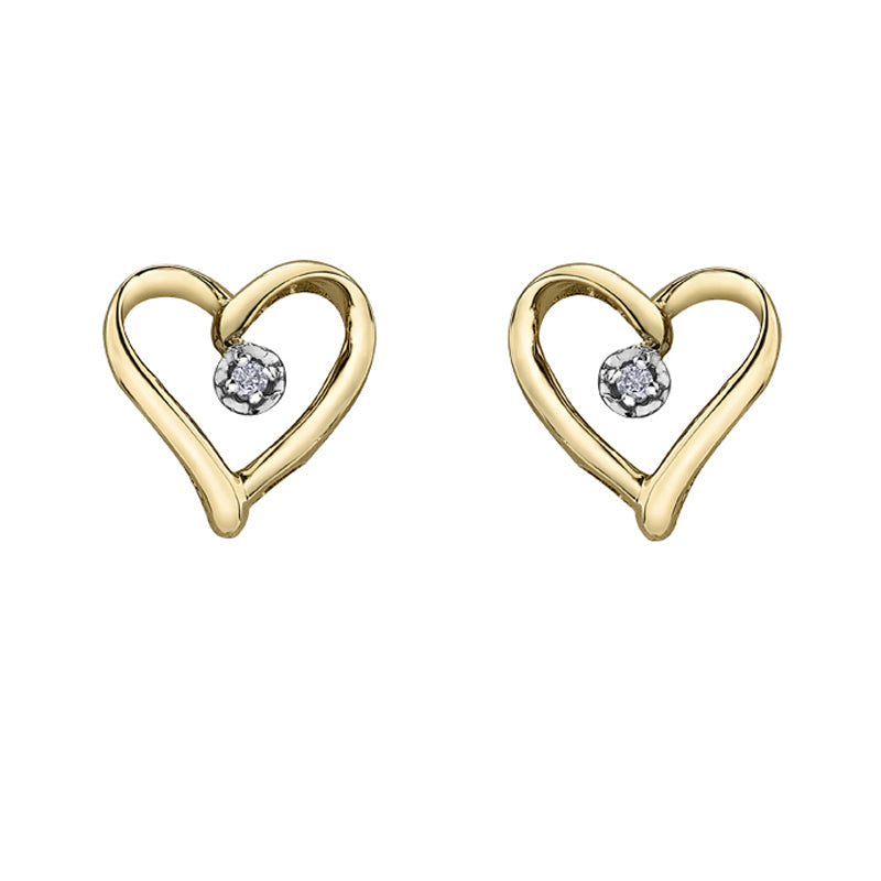 10K Yellow Gold 0.015TDWW Diamond Earrings