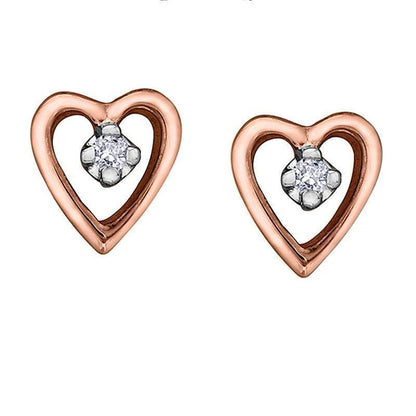 10K Rose Gold 0.02TDW Diamond Earrings