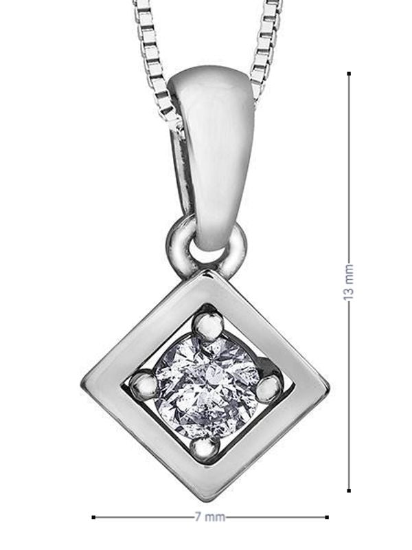 10K White Gold 0.07TDW Diamond Pendant