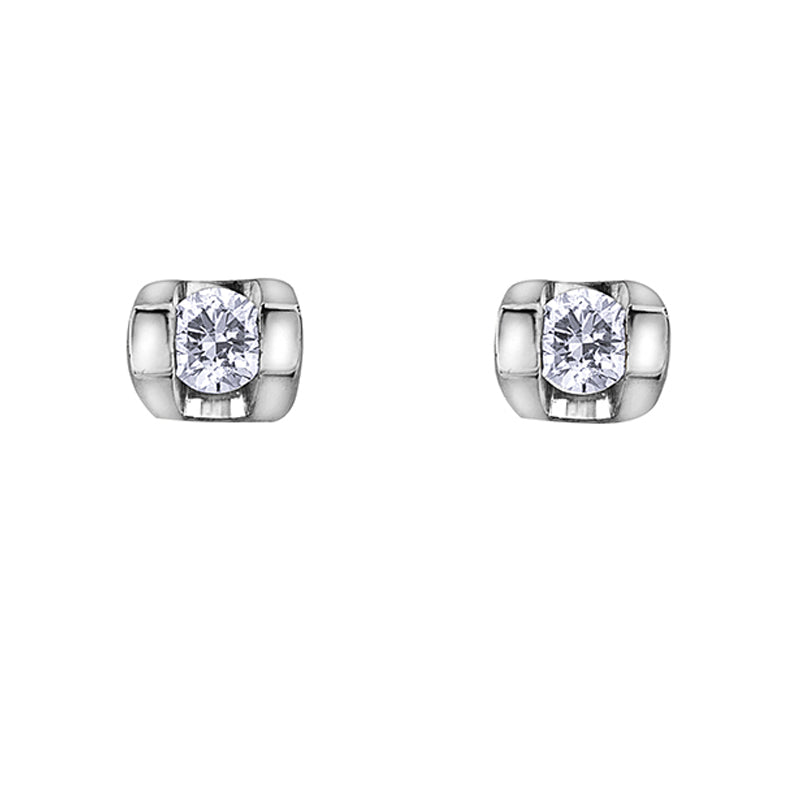10K White Gold 0.06TDWW Diamond Earrings