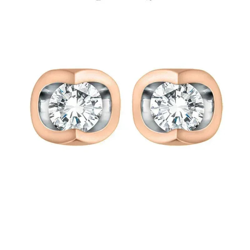 10K Rose Gold 0.06TDW Diamond Earrings