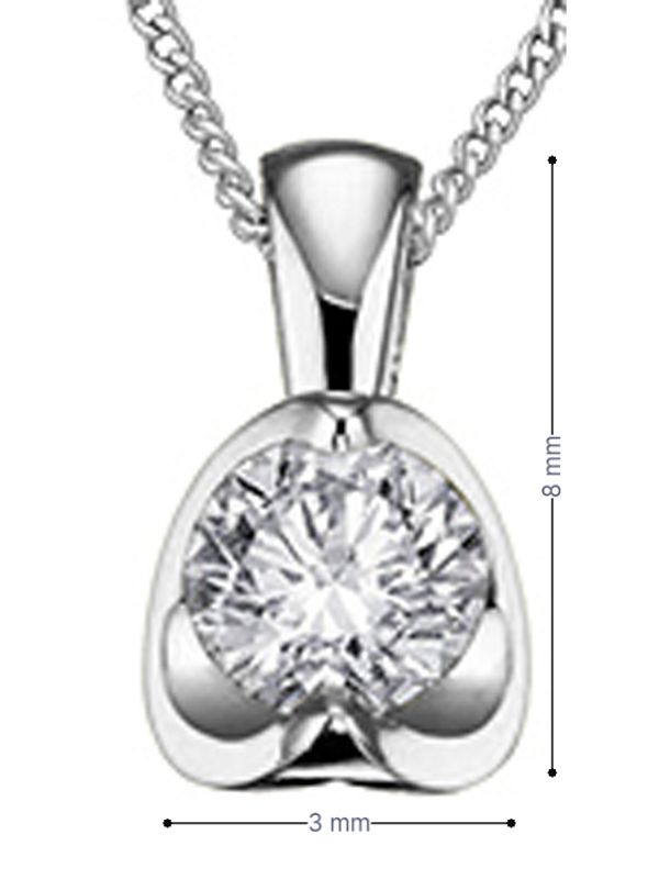 10K White Gold 0.04TDW Diamond Pendant