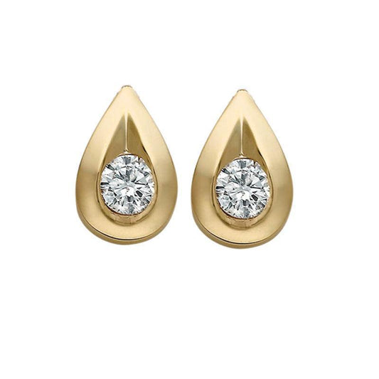 10K Yellow Gold 0.04TDW Diamond Earrings
