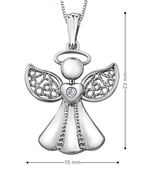 10K White Gold 0.015TD Diamond Pendant