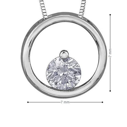 10K White Gold 0.075TDW Diamond Circle Pendant