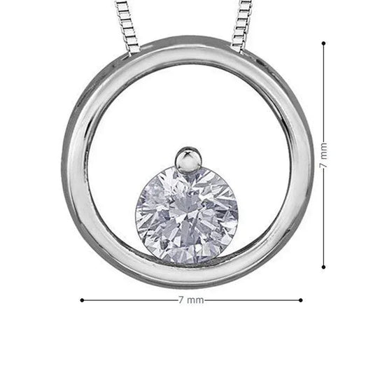 10K White Gold 0.075TDW Diamond Circle Pendant