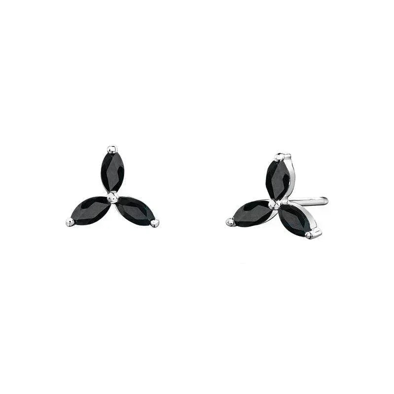 10K White Gold Black Sapphire Earrings