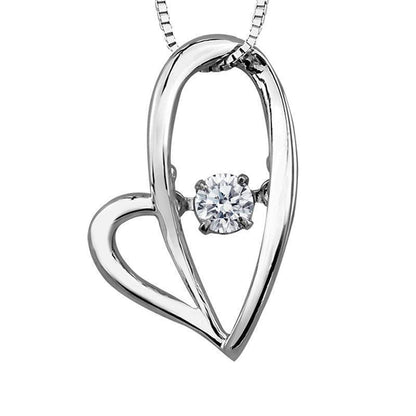 Diamond Moving Heart Pendant with 0.02TDW set in 10K White Gold