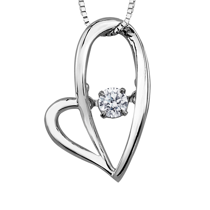 Diamond Moving Heart Pendant with 0.02TDW set in 10K White Gold