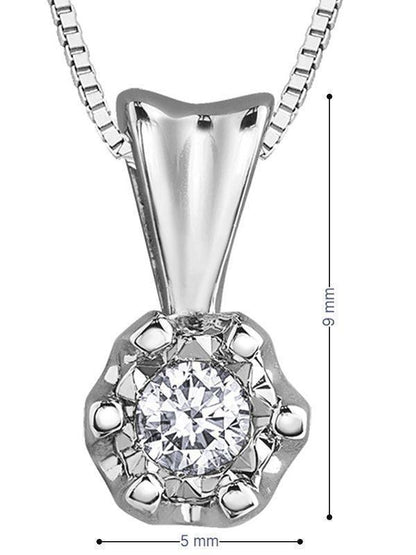 10K White Gold 0.05TDW Diamond Illusion Pendant
