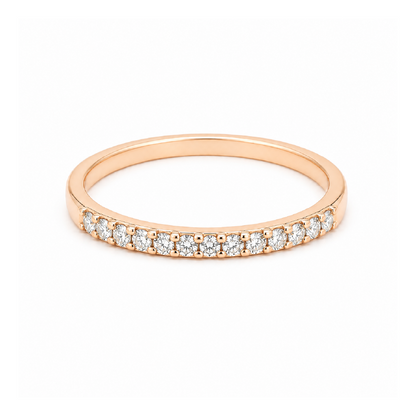 14K Rose Gold 0.15CT Diamond Wedding Band