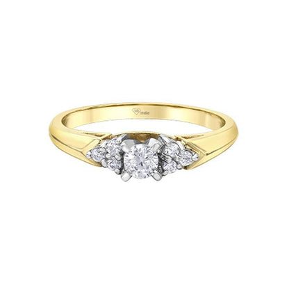 0.25TDW Canadian Diamond 10K Yellow Gold Engagement Ring