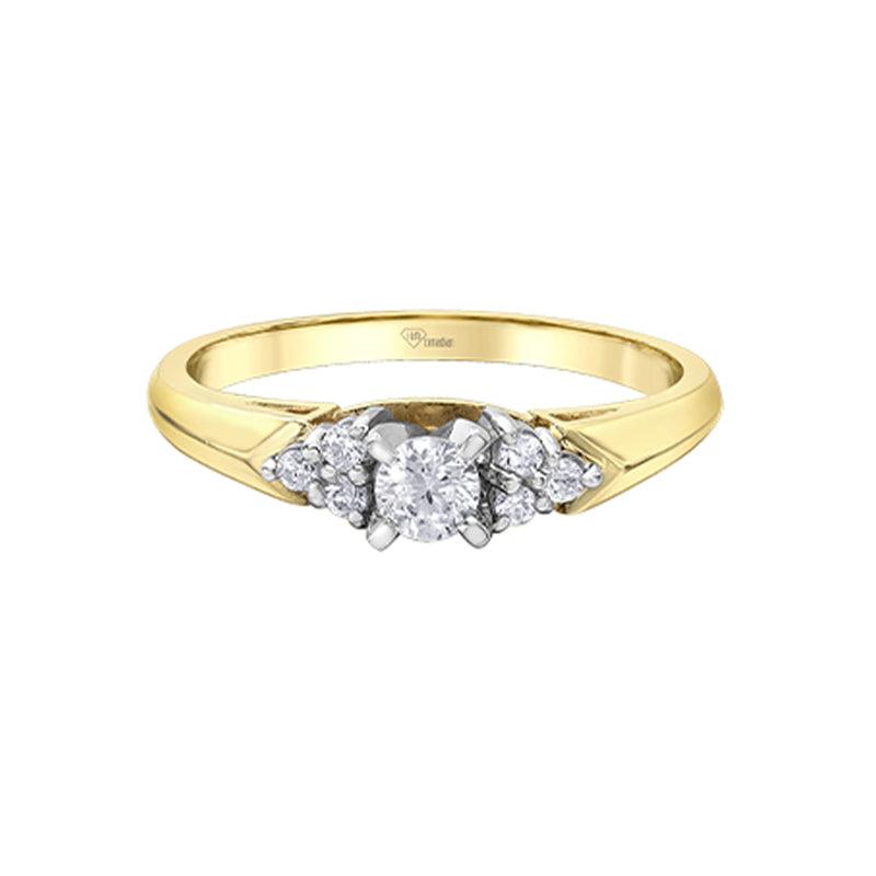 0.25TDW Canadian Diamond 10K Yellow Gold Engagement Ring