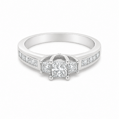 10K White Gold 0.65CT Diamond Bridal Ring
