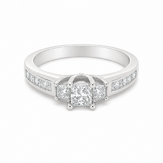 10K White Gold 0.65CT Diamond Bridal Ring