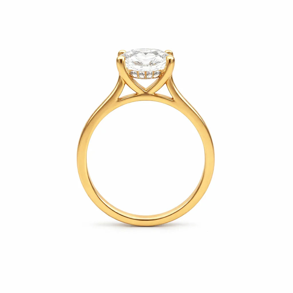 3.09 CT Lab-Grown Diamond Solitaire Engagement Ring in 14K Yellow Gold
