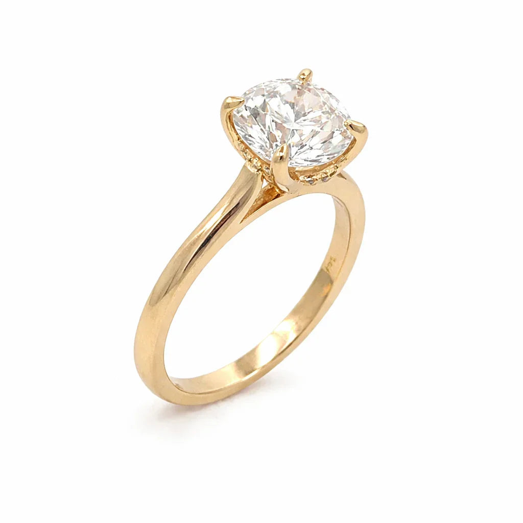 3.09 CT Lab-Grown Diamond Solitaire Engagement Ring in 14K Yellow Gold